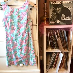 Lilly Pulitzer Holy Grail Lobstah Roll Dress Shift Lobster Fish Print Sleeveless